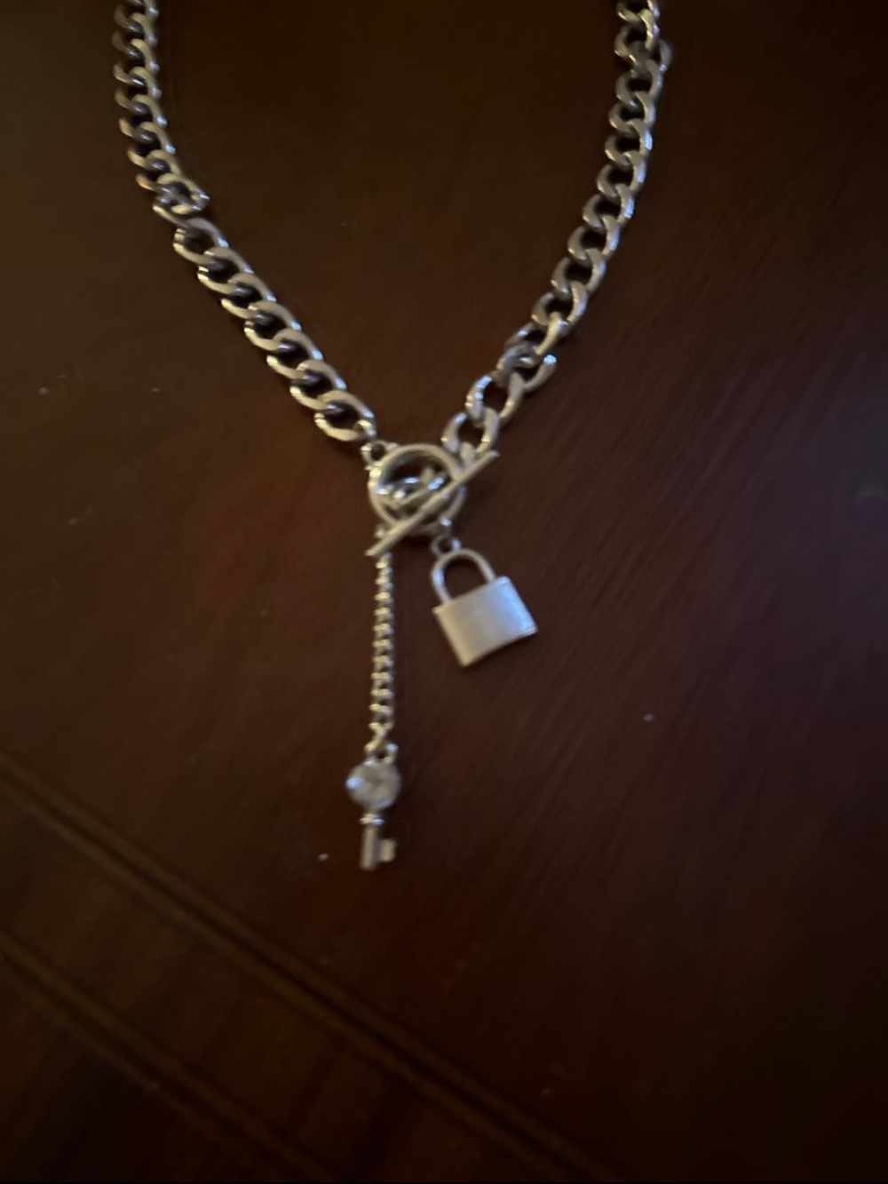 Silver Padlock Pendant Necklace – Women's Key & Lock Charm